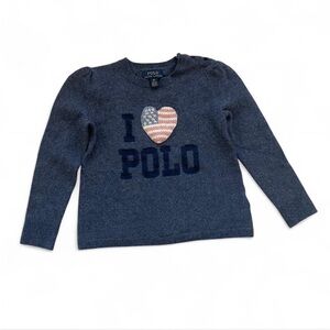 Polo by Ralph Lauren Kids Navy Heart Sweater